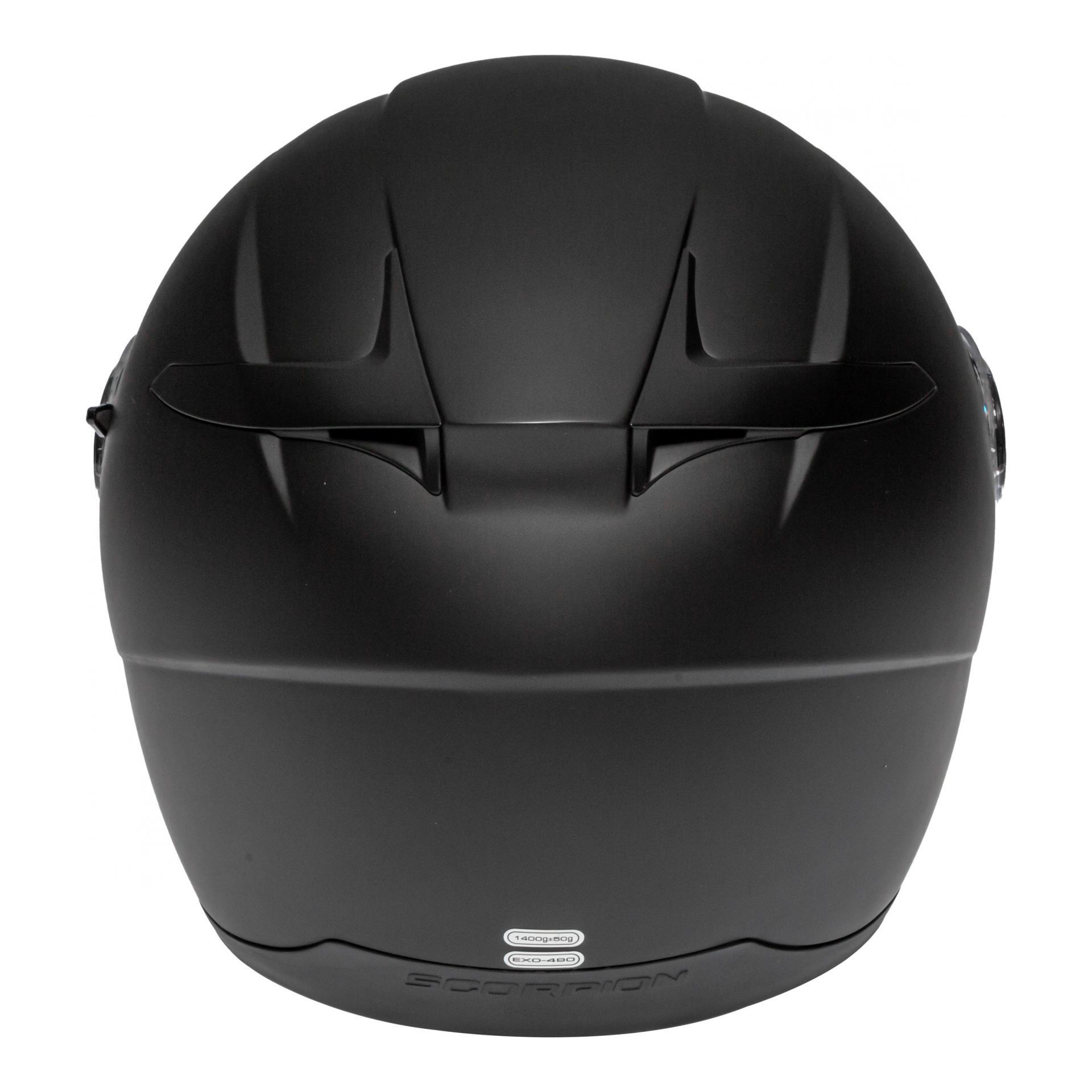 CASQUE EXO-490 SOLID NOIR MAT SCORPION