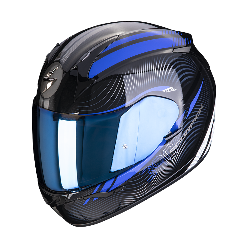 CASQUE SCORPION EXO-390 STING NOIR-BLEU