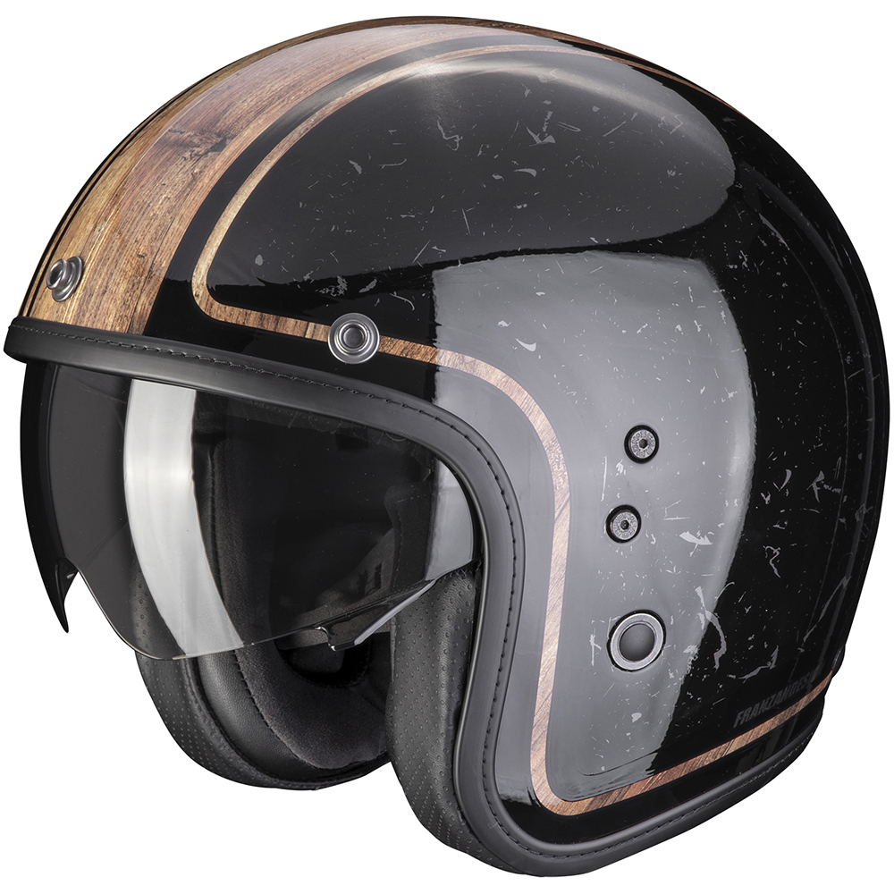 CASQUE BELFAST EVO RETROL NOIR-MARRON SCORPION