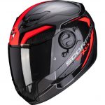 CASQUE EXO-490 SOLID NOIR ROUGE SCORPION