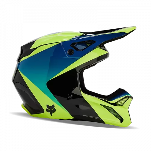 CASQUE V1 STREAK NOIR-JAUNE FOX