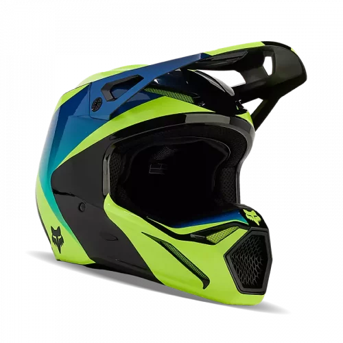 CASQUE V1 STREAK NOIR-JAUNE FOX