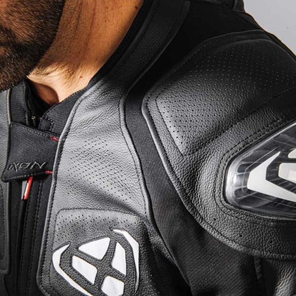 BLOUSON CUIR VENDETTA JK EVO NOIR/BLANC IXON