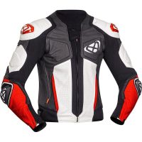 BLOUSON CUIR VENDETTA JK EVO NOIR/ROUGE IXON