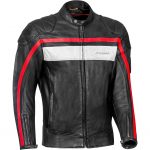 BLOUSON CUIR PIONEER NOIR/BLANC/ROUGE IXON