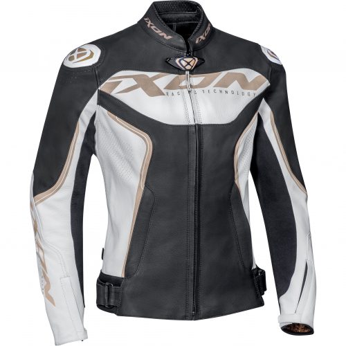 BLOUSON CUIR TRINITY JKT BLANC/NOIR/OR IXON