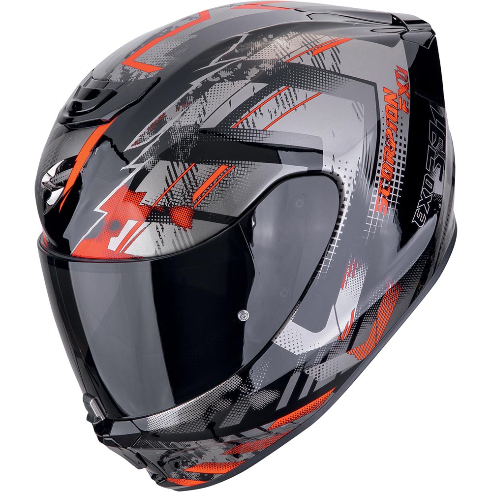 CASQUE SCORPION EXO-391 CLUTTER NOIR-ROUGE - clinique-moto.fr