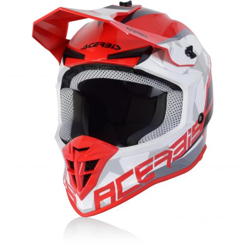 CASQUE ACERBIS LINEAR ROUGE-BLANC